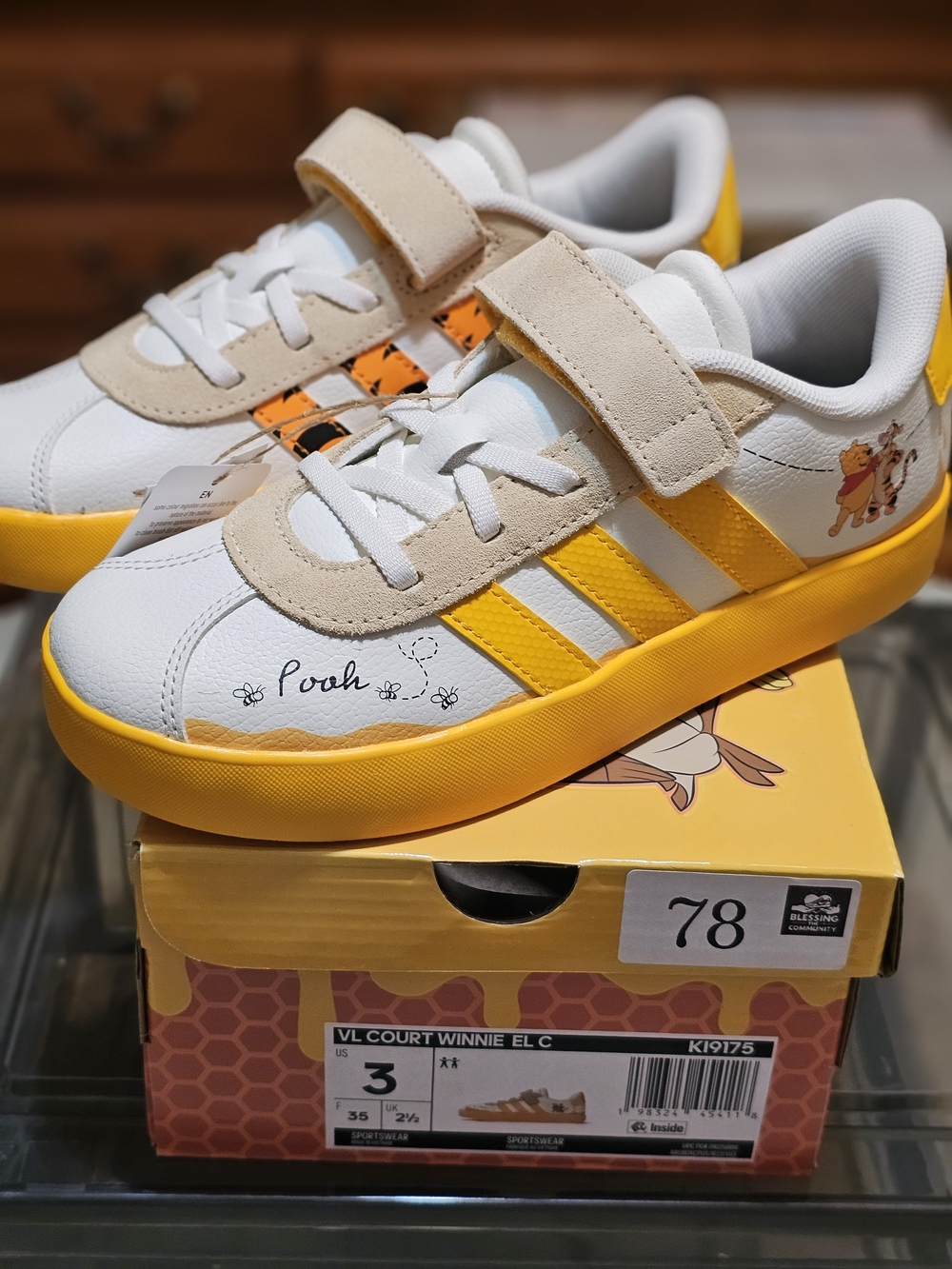 adidas Kids White & Yellow Winnie the Pooh Sneakers